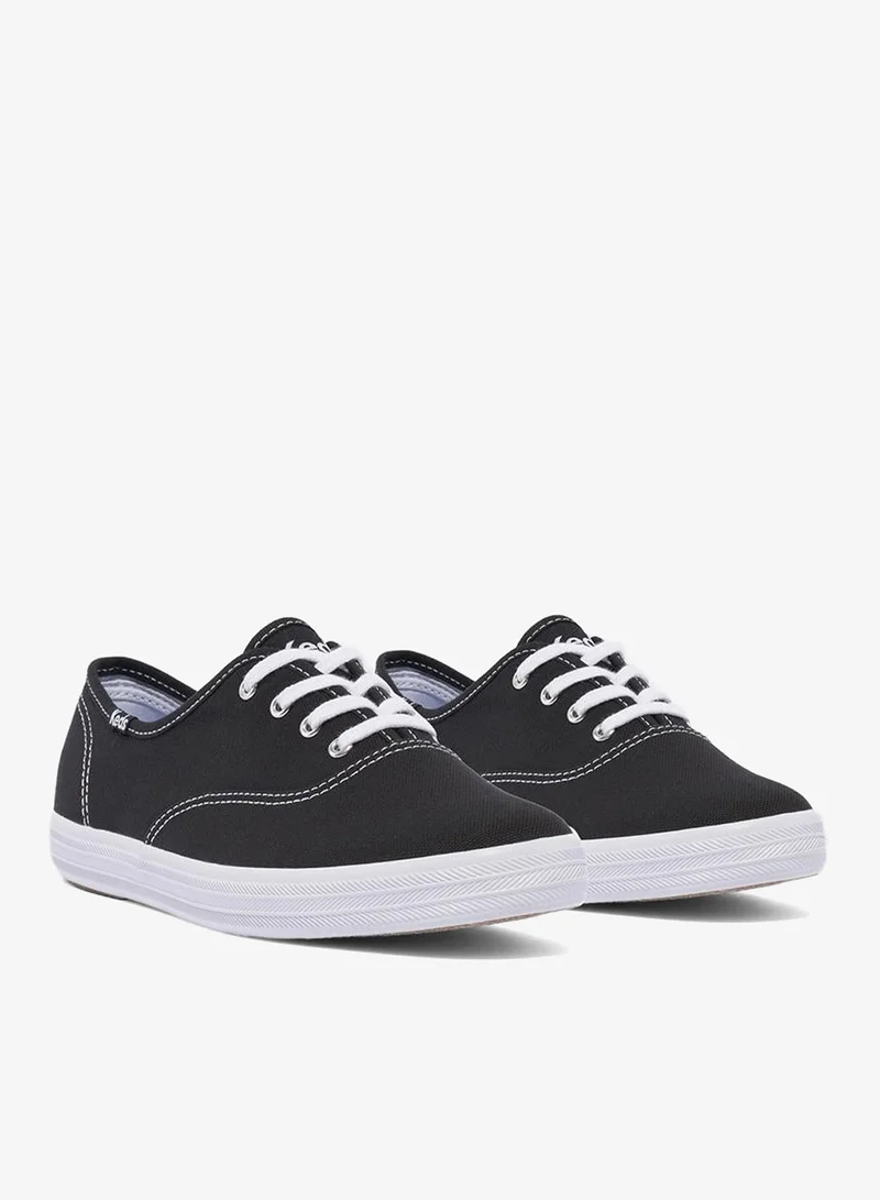 Keds black Keds Women's Champion Originals Lace Up Canvas Casual Sneaker Black for Women | Best Price UAE